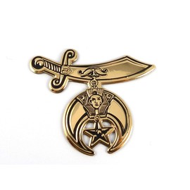 Shriners shriner gold finish decal emblem 3D sticker car bike 2.75" flexible