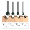 Yakamoz 4Pcs 1/4" Shank Round Nose Router Bit Core Box