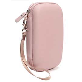 Matte Rose Gold Protective Case for HP Sprocket Plus Portable Photo Printer, Mesh Pocket for Photo Paper and Cable, Elastics Strap to secure device, Detachable Wrist Strap