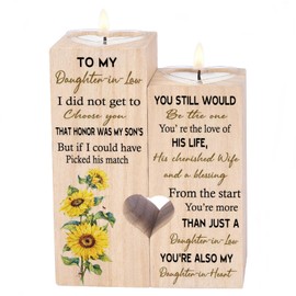 Daughter in Law Gifts, Candlestick - To My Daughter-in-Law, You're more than just a Daughter-in-Law, You’re also my Daughter-in-heart, Christmas Birthday Gift for Daughter-in-law