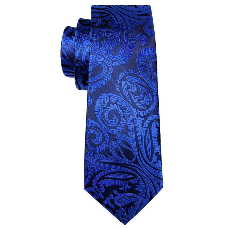 Barry.Wang Men Ties Paisley Woven Silk Necktie Set with Pocket
