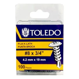 Toledo Tornillo K-Lath Punta Broca 8 X 34 Construcción Galvanizado                                                                                    