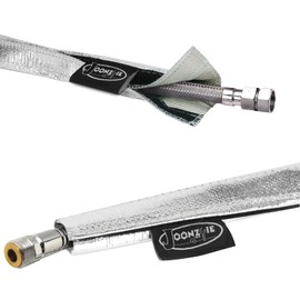 Heat Shroud Sleeve Aluminized Silver Sleeving 3/5" I.D.X10FT for Ultimate Heat Protection Hose with Hook and Loop Closure with 10PCS 7.8inch Stainless Steel Cable Metal Zip Ties