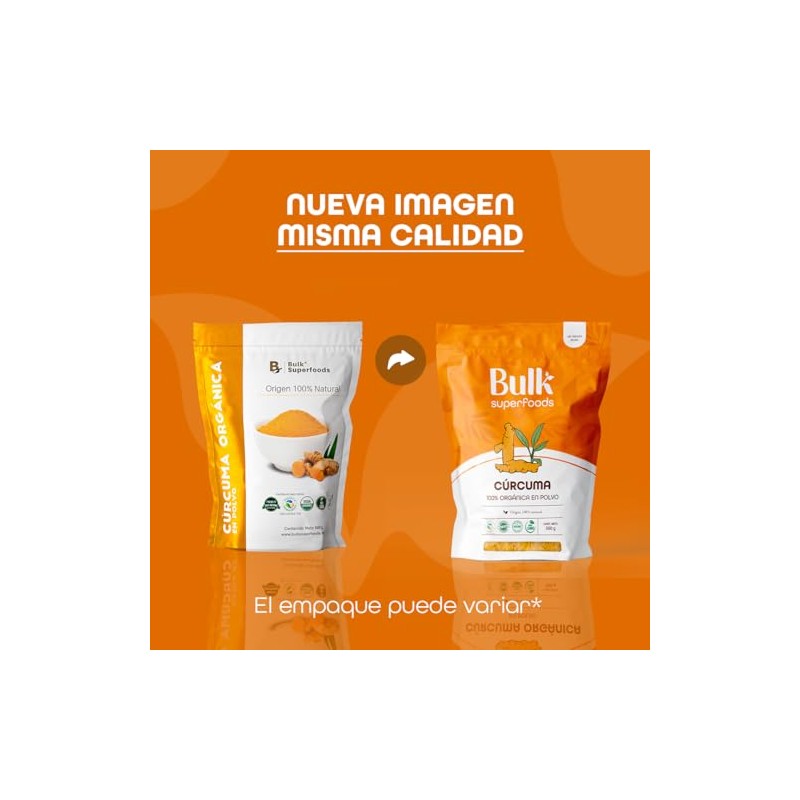 BULK SUPERFOODS Cúrcuma en Polvo 100 Natural y Orgánica