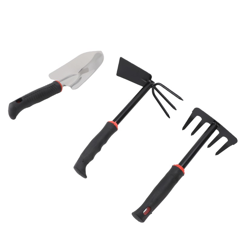 3PCS Garden Tool Set Iron Stainless Steel Five Teeth Rake