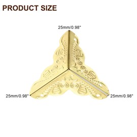 uxcell 24Pcs Box Edge Guard, 25mm Decorative Box Corner Cover, Corner Protector, Vintage Stair Dust Corners with Screws, Yellow
