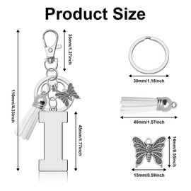 Ximalun Letter Keyring Initial Letter A-Z Keyring for Women Girls Initial Letter Pendant with Key ring Alphabet Initial Letter Keychain Letter Keyring Charm for Key Purse Handbag Backpack