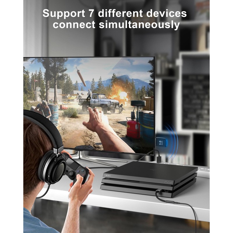 Bluetooth Adapter PC, RENGOGA 5.4 USB Bluetooth Adapter EDR Bluetooth