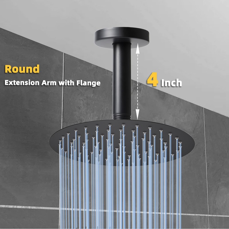 BSTIIU 4 Inch Shower Arm with Flange, Ceiling Mounted Shower
