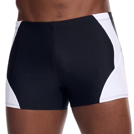 Danfiki Swimming Trunks Men's Tight Short Swimming Shorts with Drawstring Swimming Trunks Water Sports, black, M