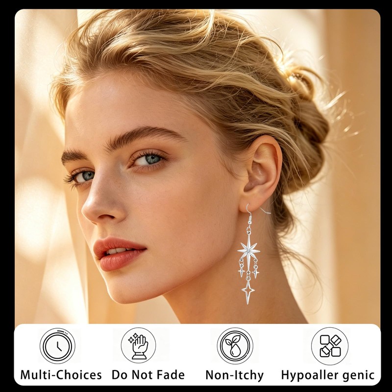 12 Pcs Skz Jewelry Set, Compass Star Necklace, Rings, Bracelets,
