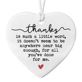 Thank You Keepsake, Heart Ceramic Ornament, Appreciation Gift for Friends, Gift To Say Thank You, Thank You Gift, To Bestie, To Sister, Thank You Present
