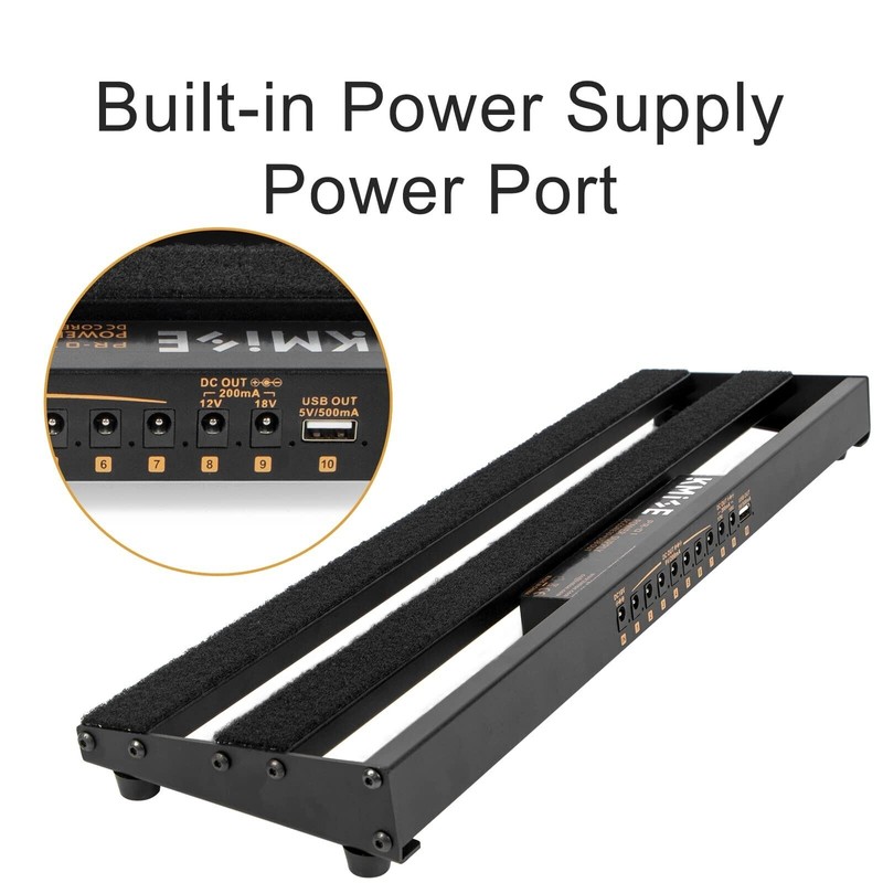 lotmusic Guitar Pedalboard with Built-in Power Supply Pedal Board Aluminium