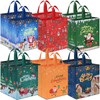AhfuLife 12PCS Extra Large Christmas Gift Bags, 15''x13.7''x5.9'', Christmas Tote Bags with Handles, Reusable Non-woven Christmas Shopping Bags for New Year, Xmas's Party Supplies Decorations