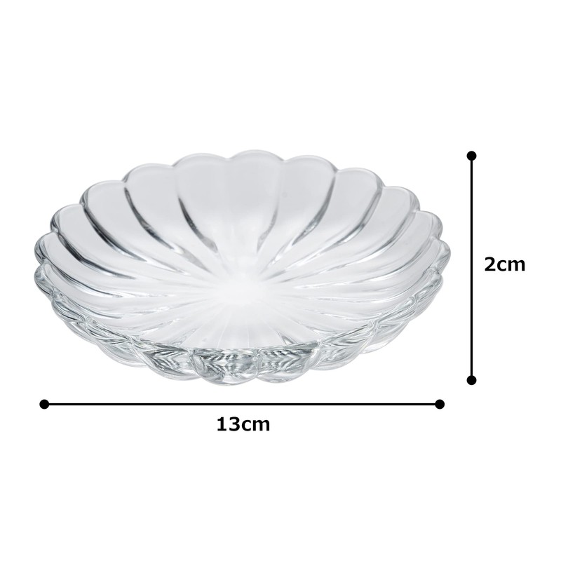 Mizusaki Glass MKG-214113 Plate, Medium Plate, Approx. 5.1 inches (13