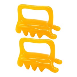 BIUDECO 2Pcs Beeswax Resin Body Massage Tools Handheld Double Push Massagers for Shoulder and Durable Manual Massage Tool for Acupoint and Gua Therapy