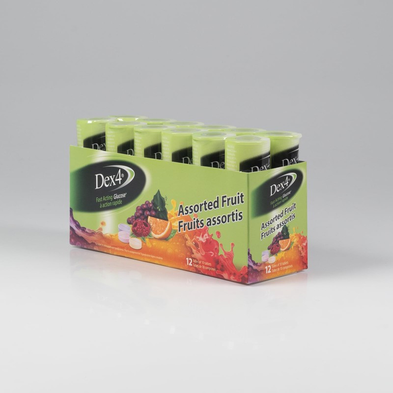 Dex4 Glucose Tablets, Fast Acting Sugar Supplement, 12-pack of Dex4