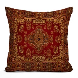 Tomda Rug Cushion Cover Vintage Retro Boho Pillow Case Bohemian Ornament Farmhouse Pillow Cover Cotton Linen Decorative Square Throw Pillow Cover 18x18 Inch for Sofa Couch Decoration 45x45cm
