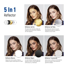 NEEWER - Reflector de luz de 80 cm con Mango con Rosca de 3/8 Pulgadas, difusor de luz Plegable 5 en 1 translúcido/Plateado/Dorado/Blanco/Negro para iluminación de fotografía, iluminación Exterior,
