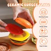 Pcmursal Hamburger Plate Set, Stackable Burger Plate Set, Hamburger Plates,