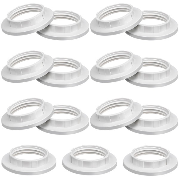HINZIC 15Pcs Lamp Shade Collar Rings, White E14 Light Socket