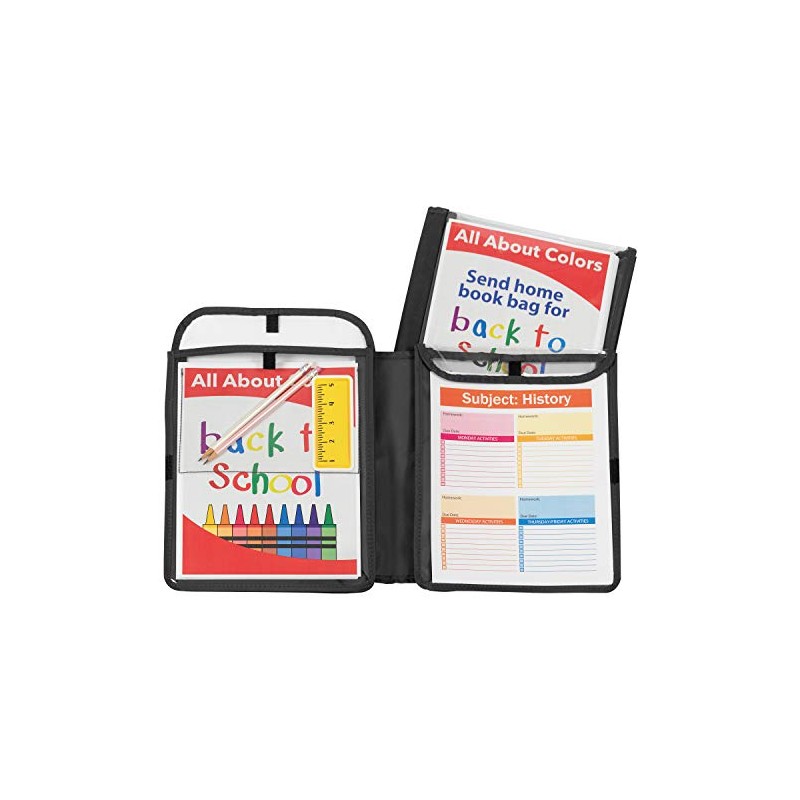 C-Line Homework Connector Folder, Black, 1/2" x 10 3/4" x