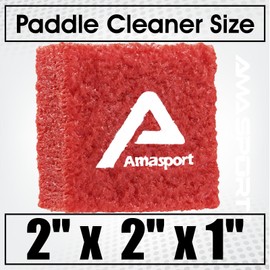 PICKLETECH Pickleball Paddle Eraser - Carbon Fiber Pickle Ball Racket Cleaner - One Piece Construction Paddle Eraser - Superior Residue Removal & Maximum Stain Adhesion-Square Red