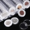 QNLEMON Coin Capsules, Pack of 100 Clear Coin Capsules with