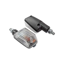 Motorcycle Short Stem Mini Indicators With Carbon Body And Clear Lens