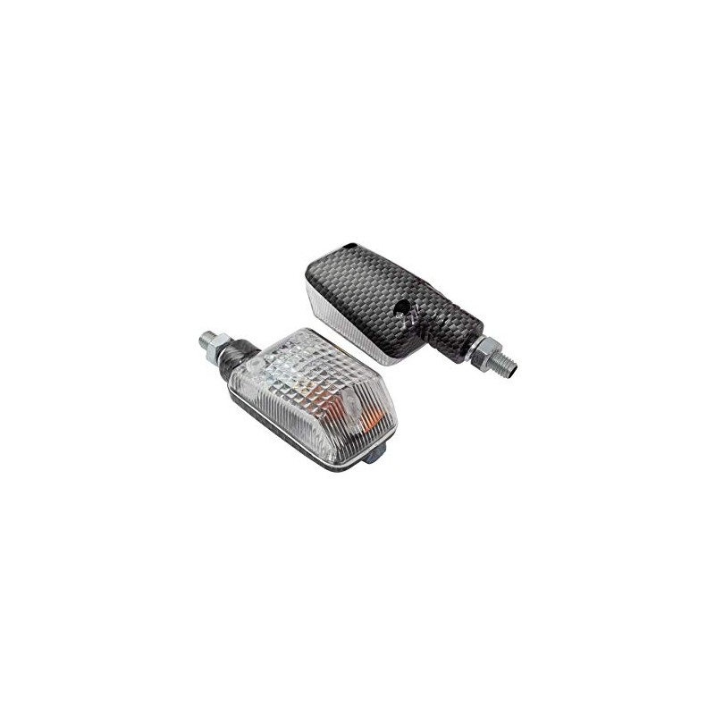 Motorcycle Short Stem Mini Indicators With Carbon Body And Clear