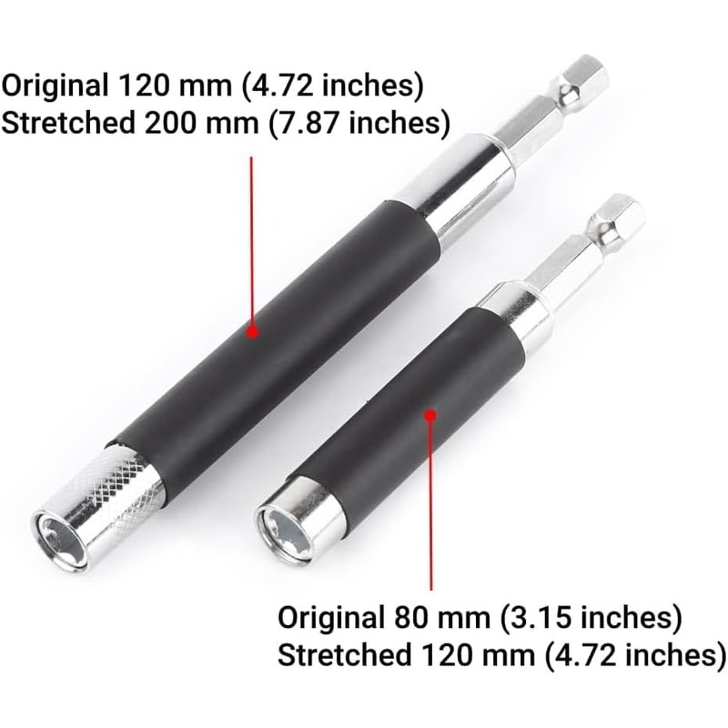 2Pcs Magnetic Screw Drive Guide Drill Bit Holder Extendible Hex