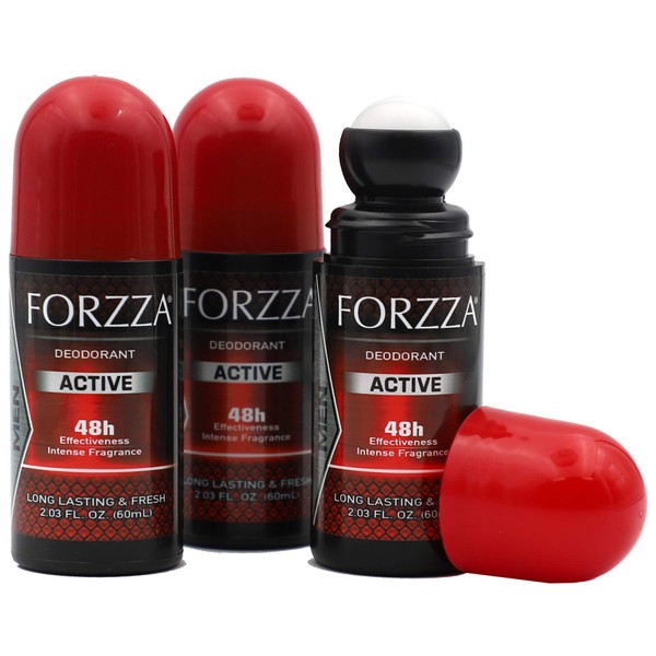 FORZZA Forzza Roll-on Deodorant Active, 3-pack Of 2.03 Ounce Roll On, 3 count