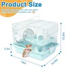 1 PCS Dwarf Hamster Cage Portable, 2-Tier Small Animal Habitat