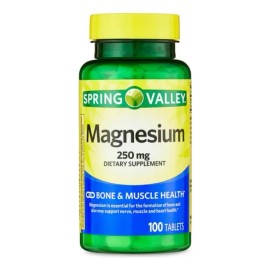 Magnesio Spring Valley de 250 mg con 100 comprimidos sin sabor para la salud sea y muscular suplemento diettico impulso nutricional a tu salud...     