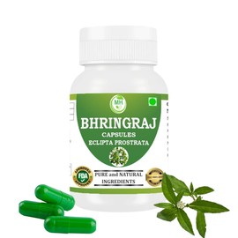 Morsan Healthcare Bhringraj Capsules | Ayurvedic Herb Eclipta Alba Supplement | Hair | Skin & Wellness | 100% Plant-Based | 500 mg per Serving | 60 Veg Capsules(Pack of 1)