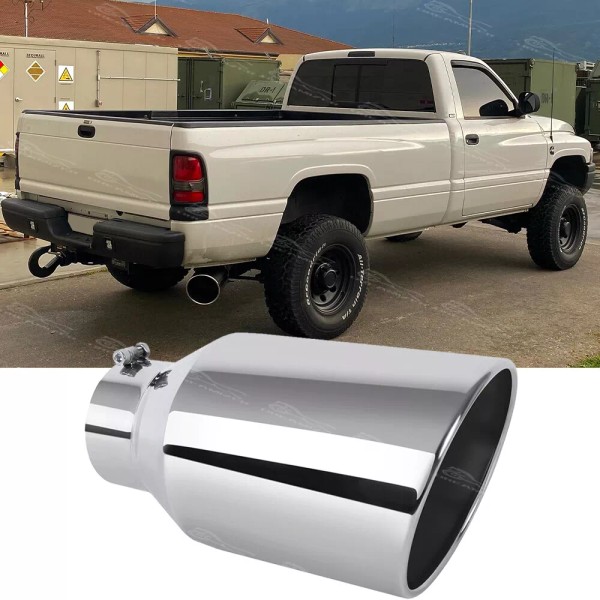 Dreamizer Chrome 5" Inlet 8" Outlet 15" Long Bolt-On Exhaust