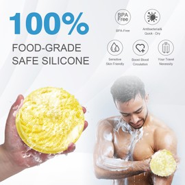 Double sided Silicone Body Scrubber,Exfoliating Body Scrubbers for use in Shower,Silicone Body Brush for Showering and Anti-Slippery Handles for All Skin Types,Eco Friendly Shower Scrubber for Body