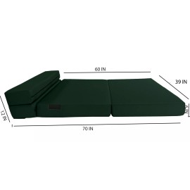 Danfuton Lounger Folding Foam Mattress, Convertible Sleeper Sofa Bed 6 x 39 x 80 Hunter