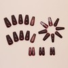 Red Press on Nails Medium Ballet Shaped Flower Fake Nails
