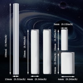 Heemeei Cat Eye Magnet for Nails - 5 Pcs Double-Ended Cylindrical Strong Set, Super Long Polish Pens, Stick for 3D Gel Polish, Home DIY, Salon, Studio - Silver