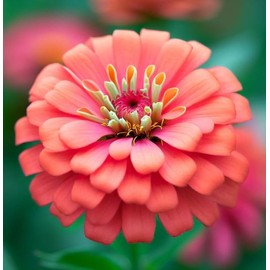 Zinnia elegans (Zinnia, Coral) Flower Seeds, Long-Lasting Blooms, Beautiful Coral-Colored Flowers, Drought-Tolerant, Seeds by MySeeds.Co, You Choose The Amount (1 LB)