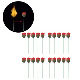 Flame Appearing Rose, Pack of 20 Fire Magic Trick Flame Appearing Flower Professional Wizard Props for Parties, Performances, Wedding Shows