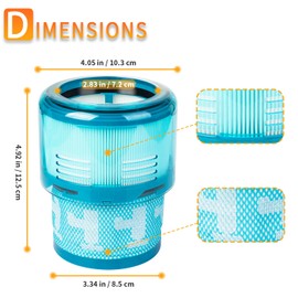 Gen5 HEPA Filter Replacement for Dysons Gen5Detect, Gen5outsize Absolute Vacuum, 1 HEPA Filter + 1 Cleaning Brush, Compare to Part # 972352-01