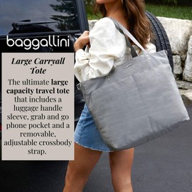 Large Carryall Tote Bag for Women - Lightweight Nylon Zipper Top Weekender Travel Beach Bag Personal Item w/Luggage Sleeve