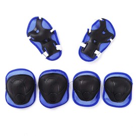 RetroFun Kids Knee Pads Set, 7 in 1 Set, Protective Gear, Knee Pads, Elbow Pads, Wrist Guards with Adjustable Skateboard Helmets Roller Blading Bicycle