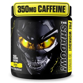 JNX Sports The Shadow! 350mg of Caffeine Hard Core Preworkout -Electric Energy, Mental Focus, Superhuman Strength, Men & Women - Lemon 30 Servings