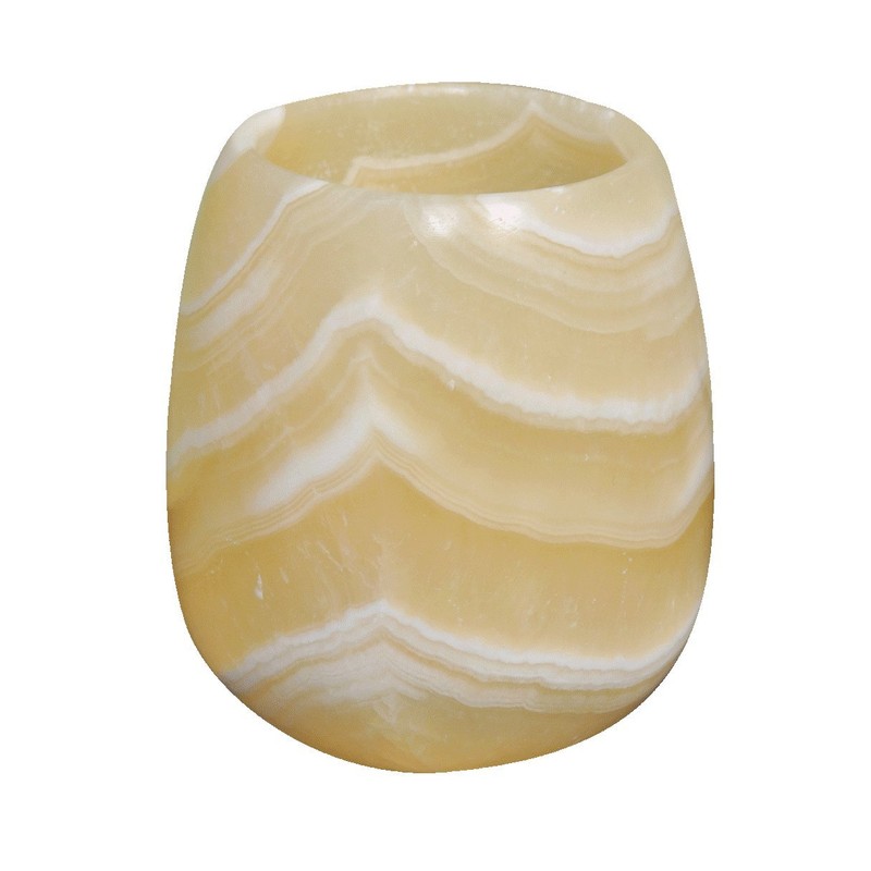 CraftsOfEgypt Egyptian Real Alabaster Stone/Marble Candle Holder Votive