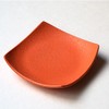Ceramic Tea Holder (Square, Orange), W 3.5 x H 0.8