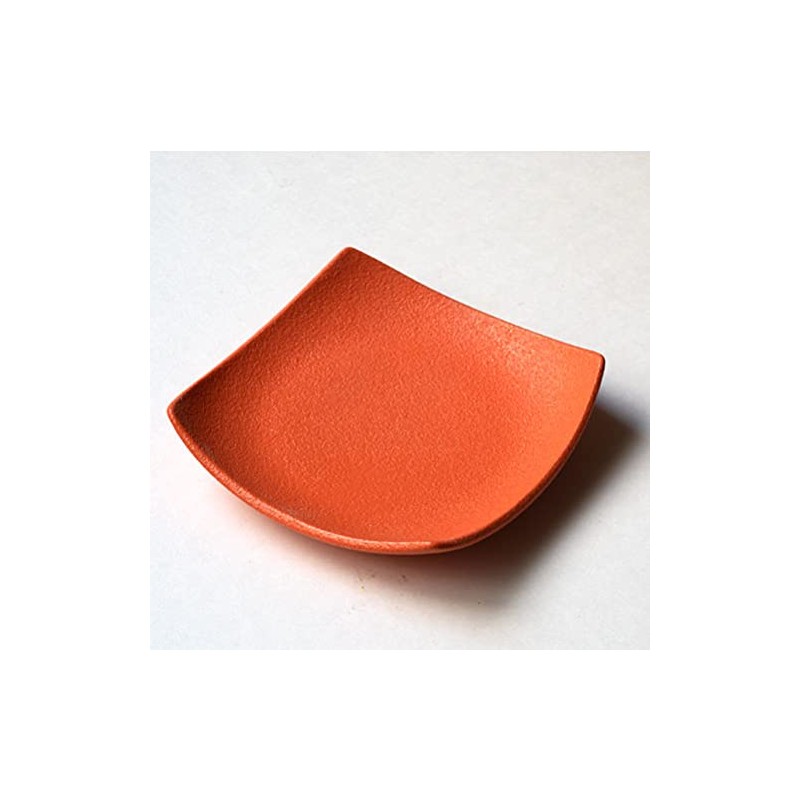 Ceramic Tea Holder (Square, Orange), W 3.5 x H 0.8