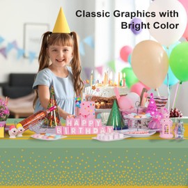 LIKAJON 2 Pack Sage Green and Gold Tablecloth Party Decorations Plastic Sage Green Tablecloth Printed Gold Table Runner 54 x108 Inch Disposable Rectangle Table Cover for Birthday Wedding Graduation